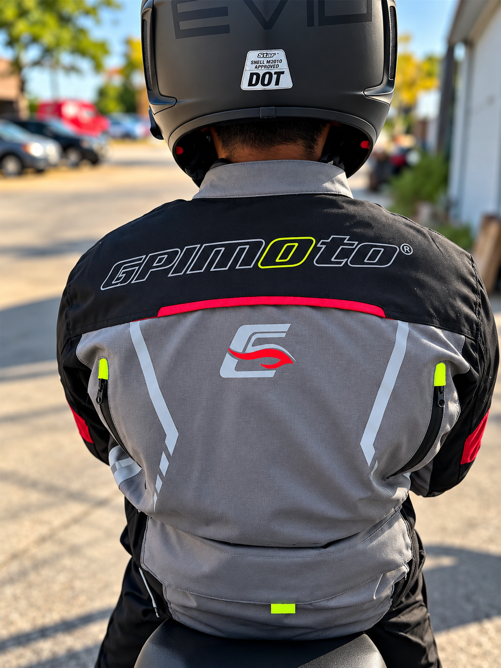Men’s All-Season High Premium Quality Soft Adjustable Motorcycle Jacket – 6 Pockets, Grey/Black-