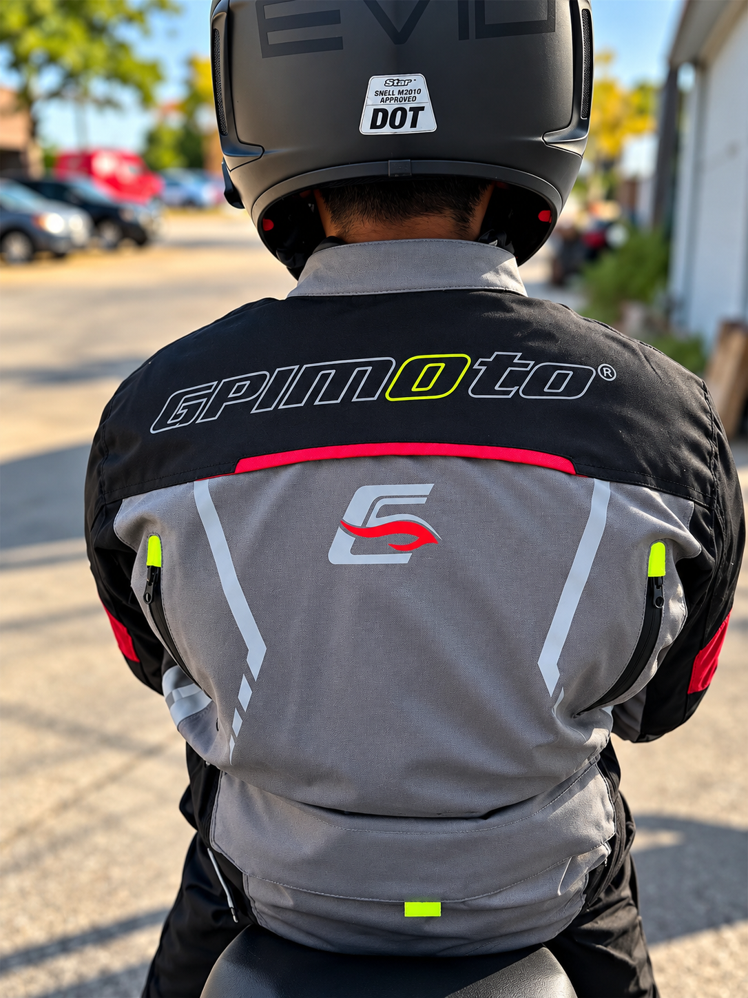 Men’s All-Season High Premium Quality Soft Adjustable Motorcycle Jacket – 6 Pockets, Grey/Black-