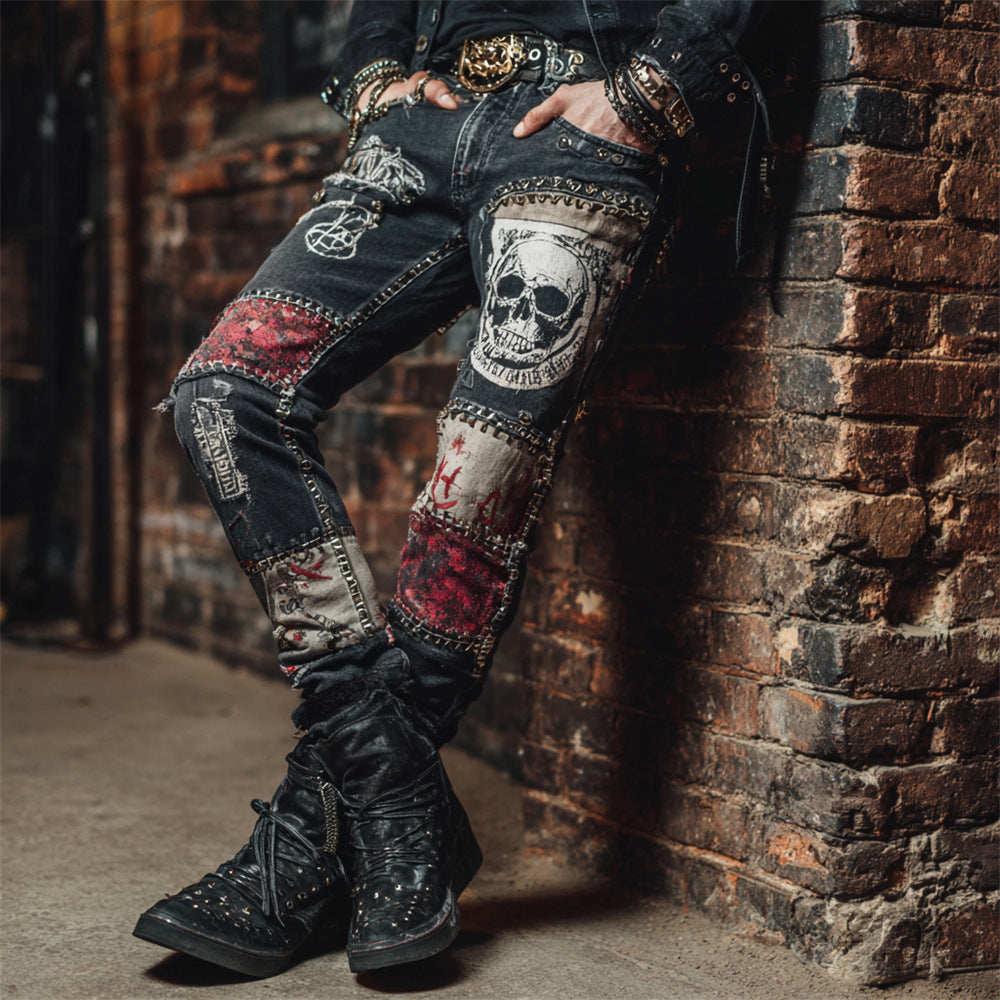 Womens Denim Jeans  With Colorful 3D Floral Prints