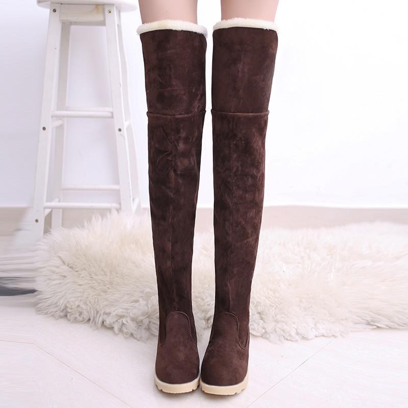 Over knee warm fur boots