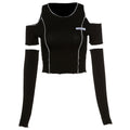 Cross-Border shoulder cut out shirt