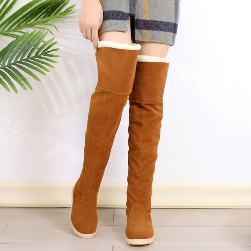 Over knee warm fur boots