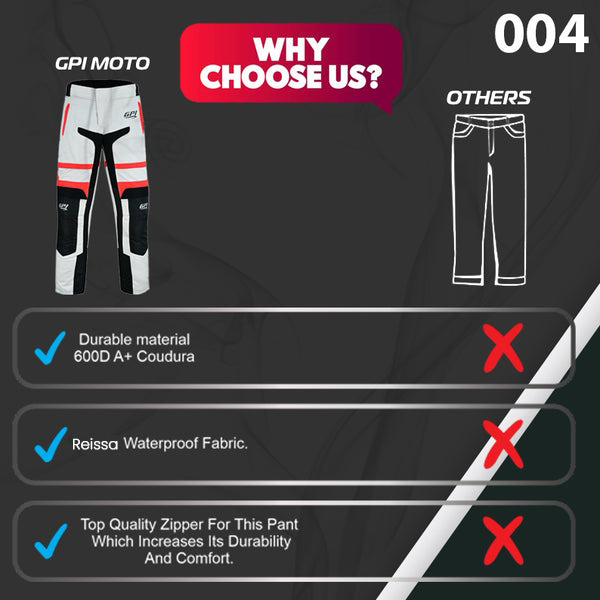 High Premium Quality Adjustable/Black/Red Multi-Color Motorcycle Pants – Beach-