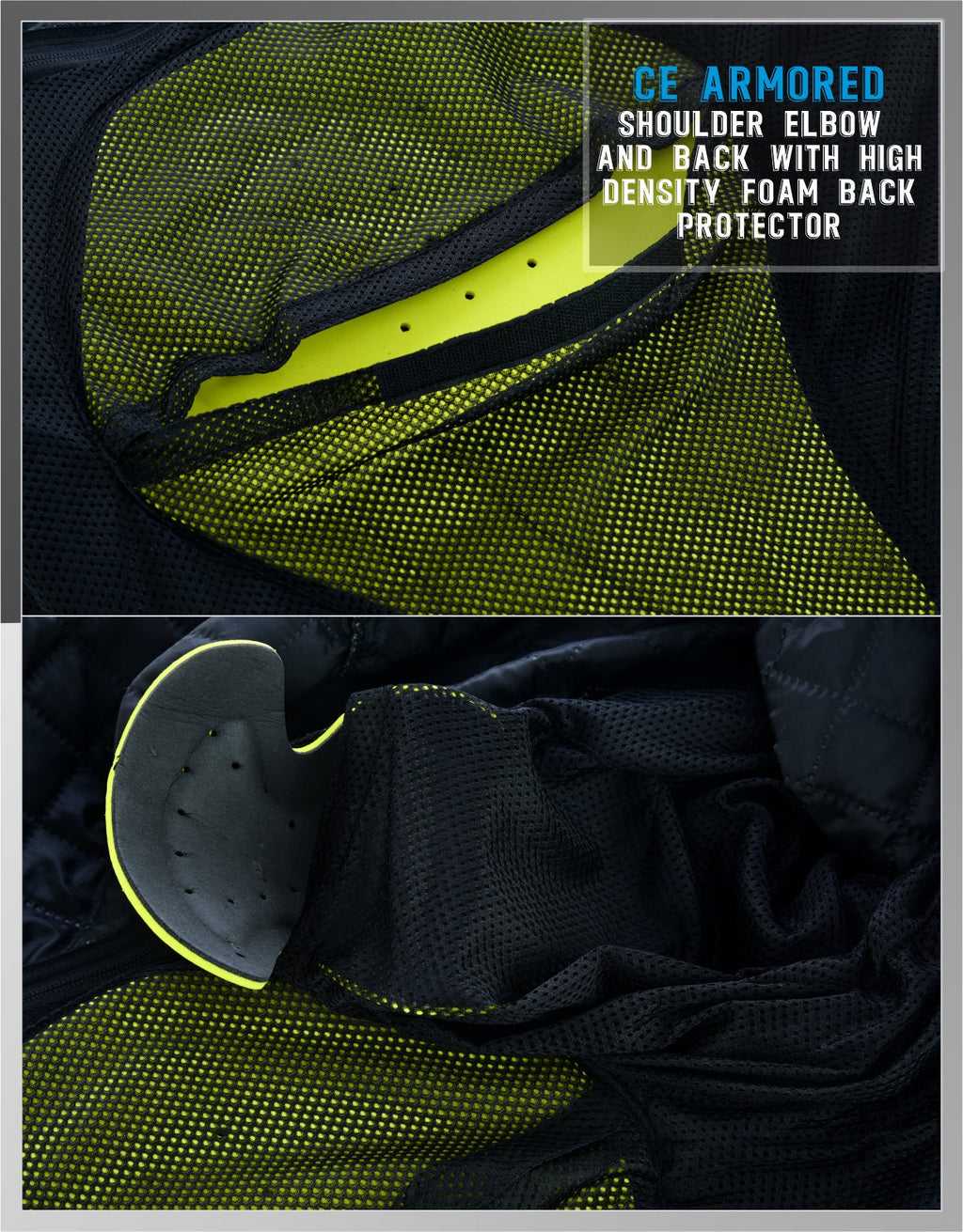 Men’s All-Season 4 Pockets Waterproof High Premium Quality Motorcycle Jacket – Fluorescent/Black-