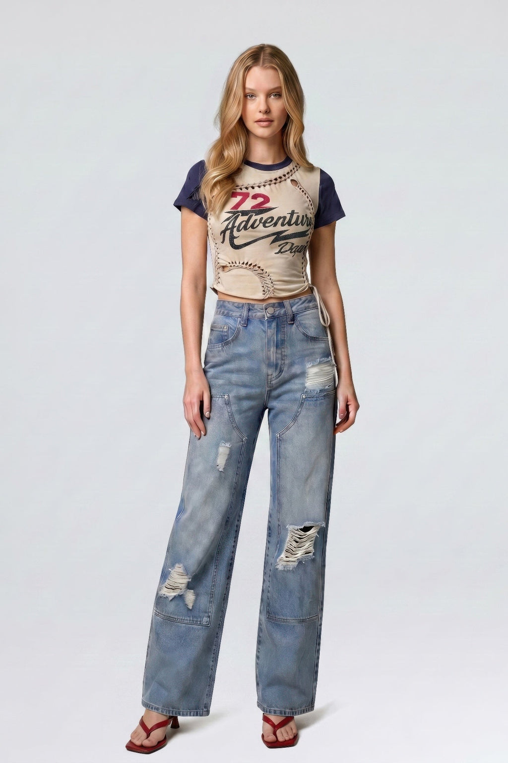 Varsity Renegade Lace-up Graphic Tee