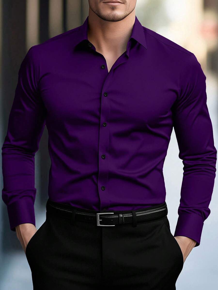 Men's Shirt Business Button Down Shirt